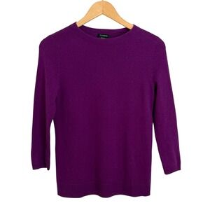 Talbots Pure Cashmere Sweater Womens Small Purple Crewneck Luxury Soft